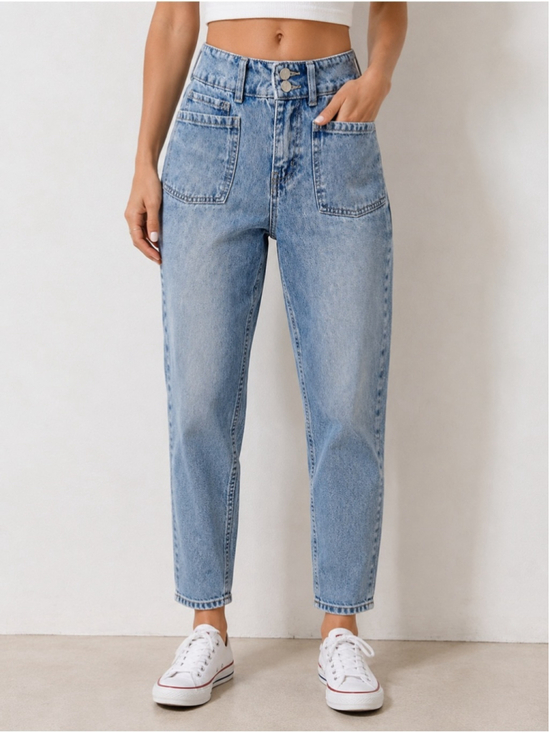Banjara Denim - Banjara Utility Pocket Tapered Jeans Sz 24 (13”W) Light Wash EUC